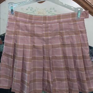 pink plaid skirt EXTRA SMALL